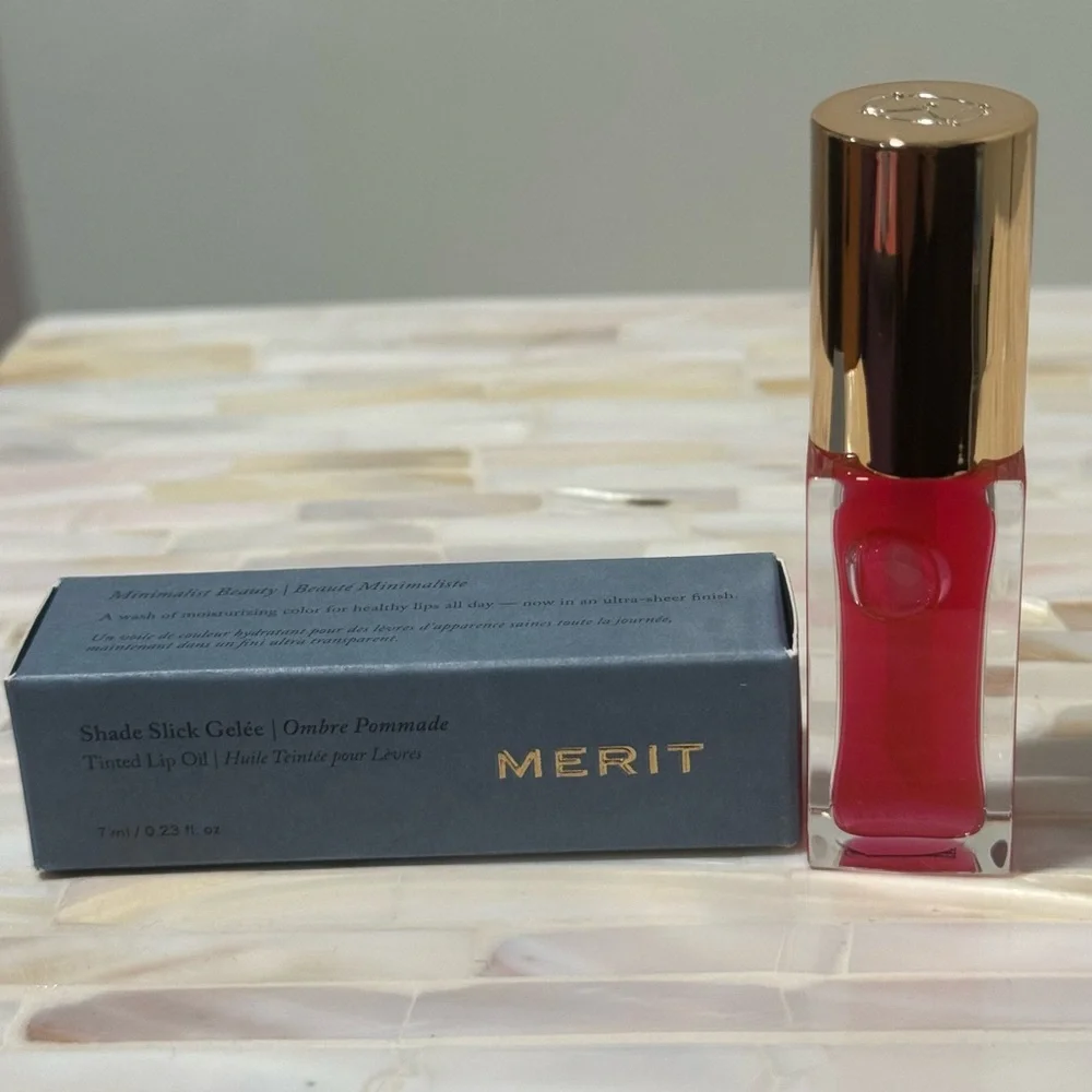 NIB Merit Shade Hydrating Tinted Slick in Shade Les Deux (Sheer Pink)